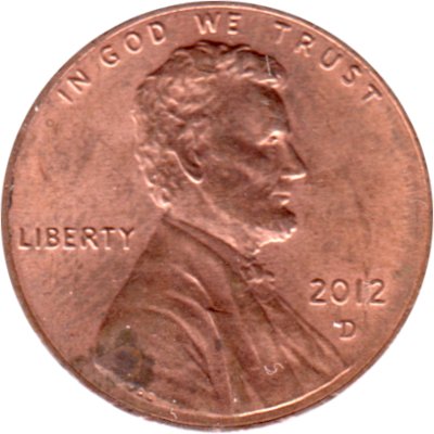 1 cent, 2012 Obverse