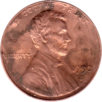 1 cent, 1990 Obverse