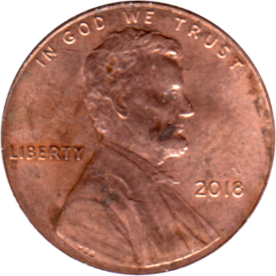 1 cent, 2018 Obverse