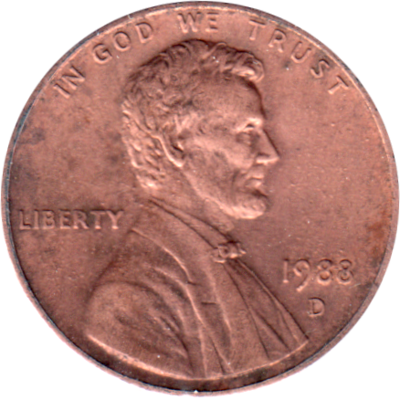 1 cent, 1988 Obverse