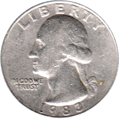 ¼ Dollar, 1983 Obverse