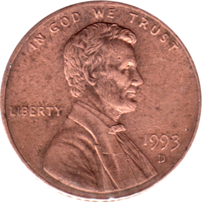 1 cent, 1993 Obverse