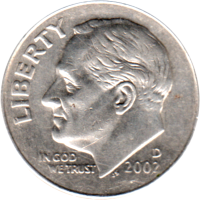 1 dime, 2002 Obverse