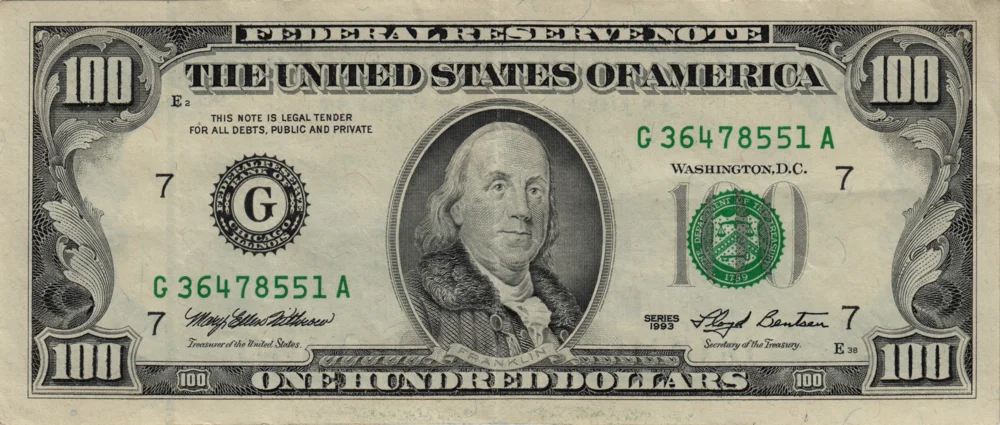 100 Dollars, 1993 Reverse