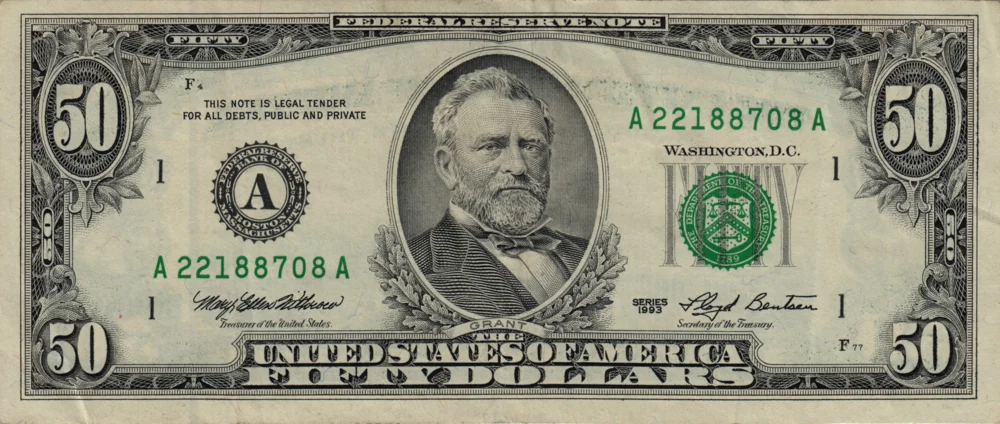 50 Dollars, 1993 Reverse