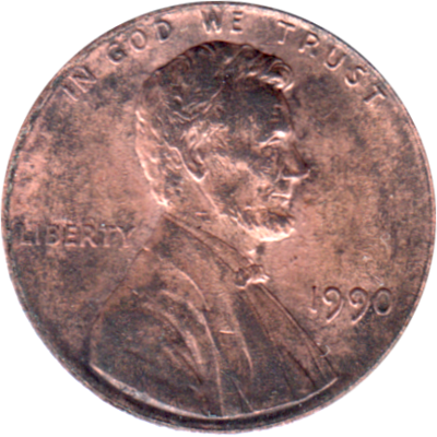 1 cent, 1990 Obverse
