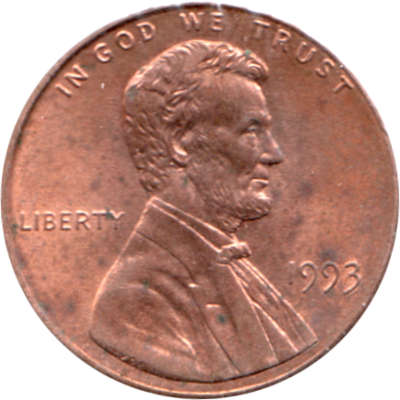 1 cent, 1993 Obverse