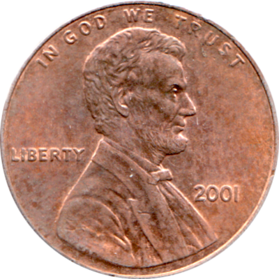 1 cent, 2001 Obverse