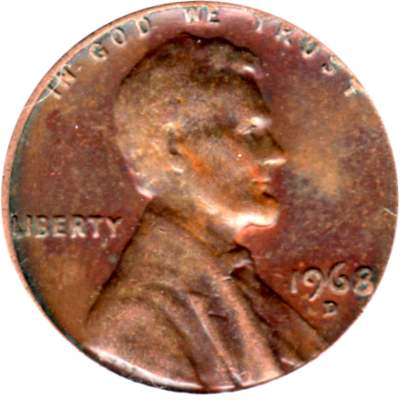 1 cent, 1968 Obverse