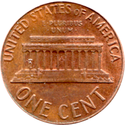1 cent, 1968 Reverse