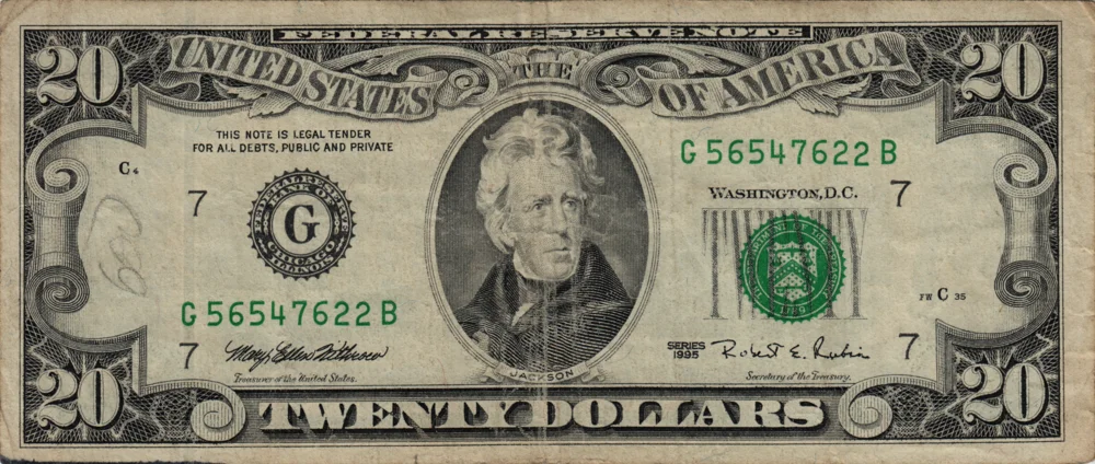 20 Dollars, 1995 Reverse