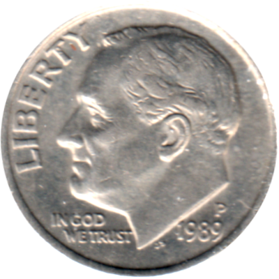 1 dime, 1989 Obverse
