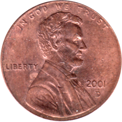 1 cent, 2001 Obverse