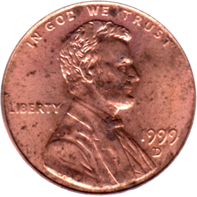 1 cent, 1999 Obverse