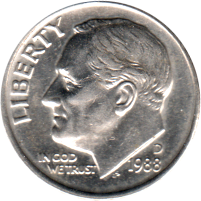1 dime, 1988 Obverse