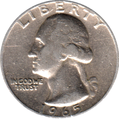¼ Dollar, 1965 Obverse