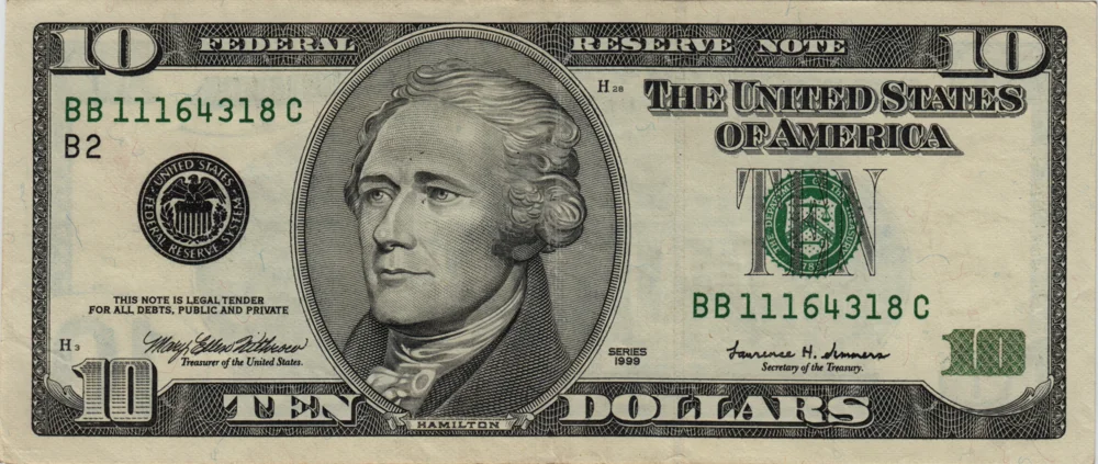 10 Dollars, 1999 Reverse