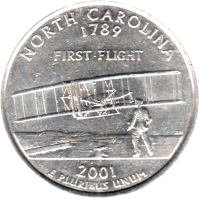 ¼ Dollar, 2001 Obverse