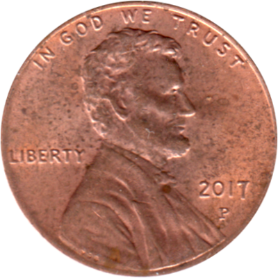 1 cent, 2017 Obverse