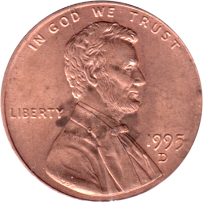 1 cent, 1995 Obverse