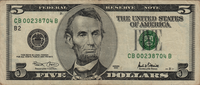 Preview 5 Dollars, 2001 reverse