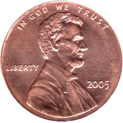 1 cent, 2005 Obverse