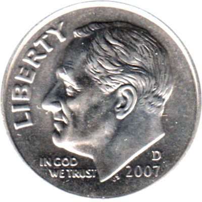 1 dime, 2007 Obverse