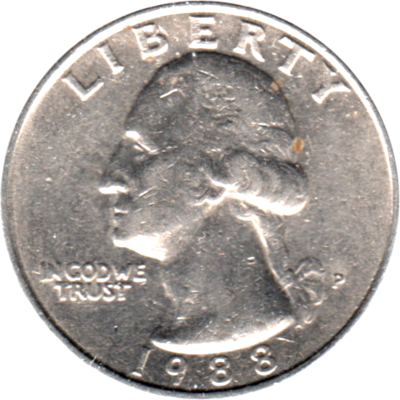 ¼ Dollar, 1988 Obverse