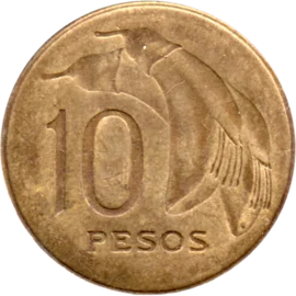 Preview 10 Pesos, 1968 reverse