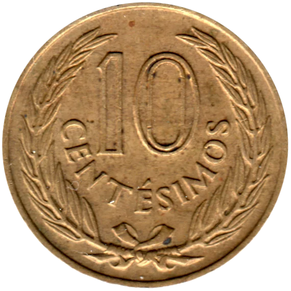 10 centésimos, 1960 Reverse