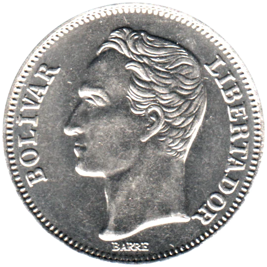 1 Bolívar, 1967 Obverse