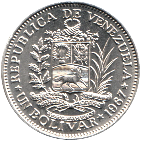 1 Bolívar, 1967 Reverse