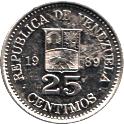 Preview 25 céntimos, 1989 reverse