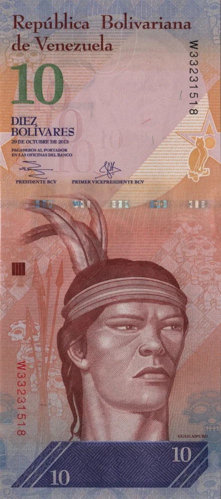 10 Bolívares Fuertes, 2013 Reverse