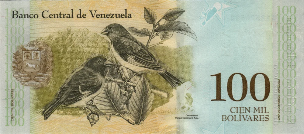 100 Bolívares Fuertes, 2017 Obverse
