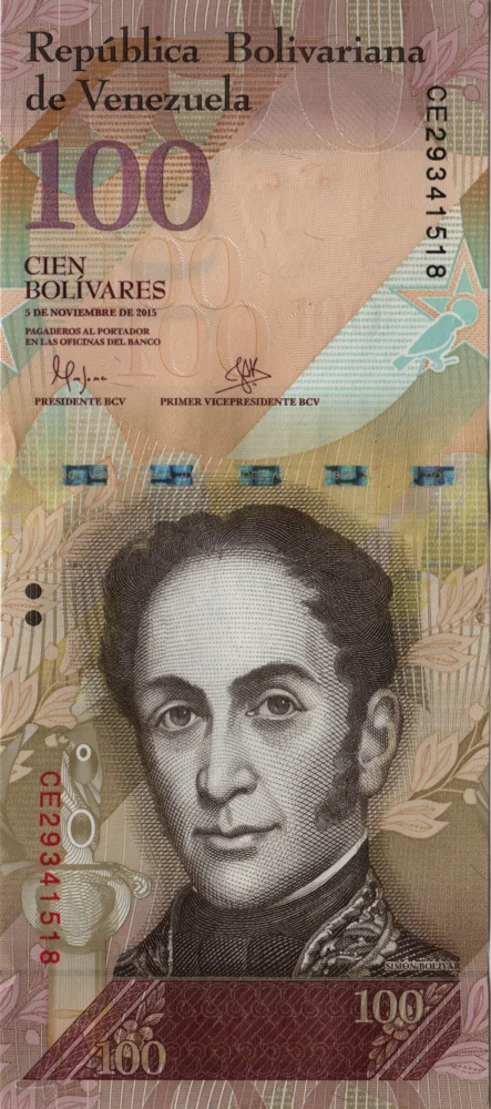 100 Bolívares Fuertes, 2015 Reverse