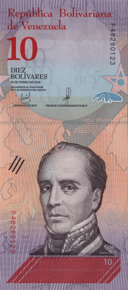 10 Bolívares Soberanos, 2018 Reverse