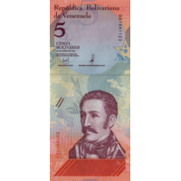 Preview 5 Bolívares Soberanos, 2018 reverse