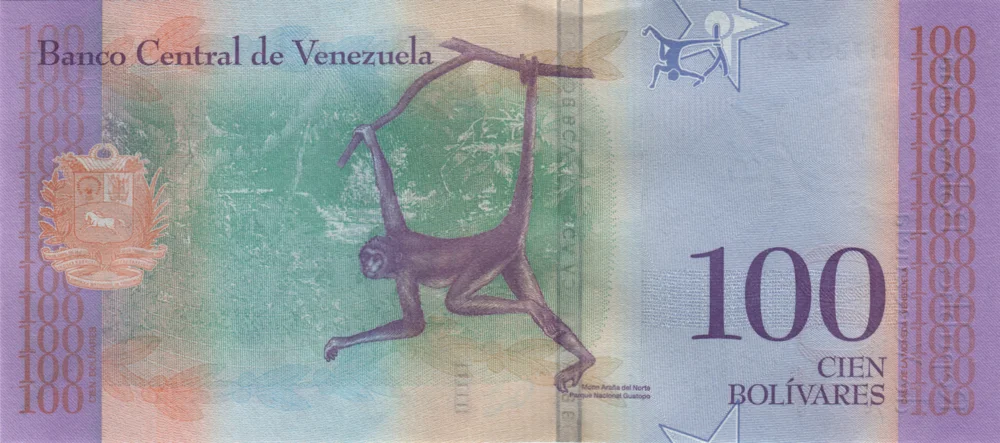 100 Bolívares Soberanos, 2018 Obverse