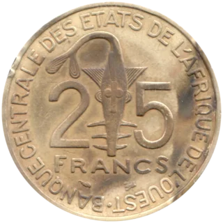 Preview 25 Francs, 1997 reverse