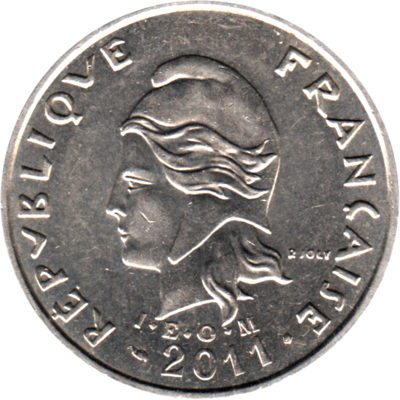 20 Francs, 2011 Obverse