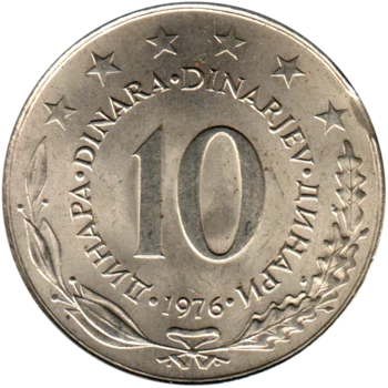 Preview 10 Dinara, 1976 reverse