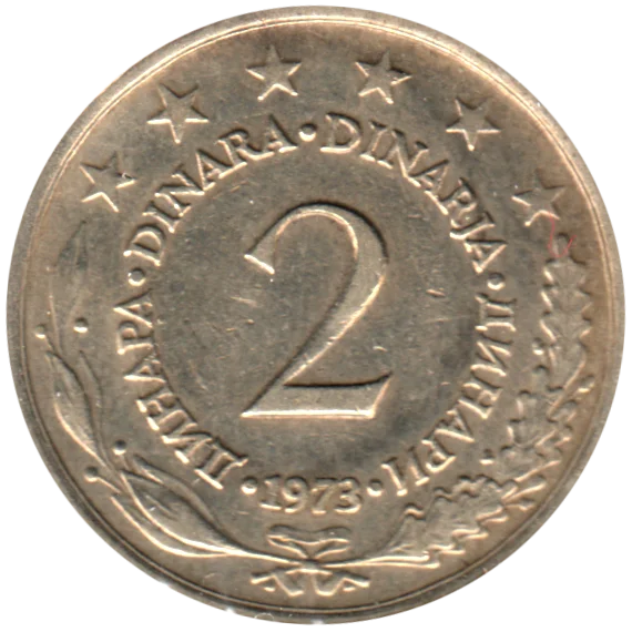 2 Dinara, 1973 Reverse