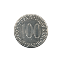 Preview 100 Dinara, 1987 reverse