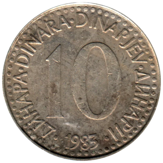 10 Dinara, 1983 Reverse