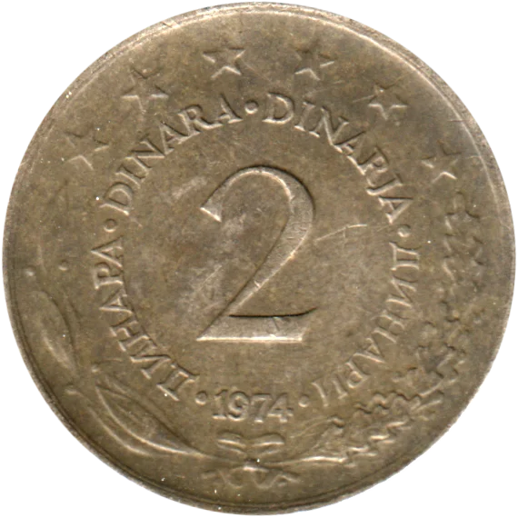 2 Dinara, 1974 Reverse