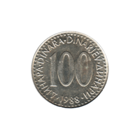 Preview 100 Dinara, 1988 reverse