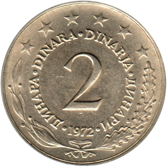 2 Dinara, 1972 Reverse
