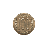 Preview 100 Dinara, 1989 reverse