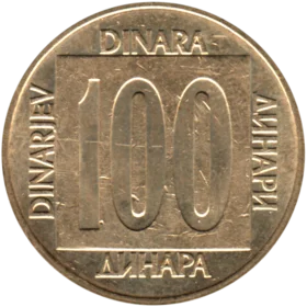 Preview 100 Dinara, 1989 reverse